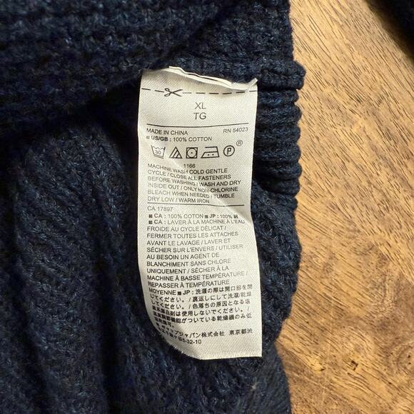 Banana Republic Shawl-Collar Cardigan Sweater Academia 100% Cotton Blue Men’s XL - Picture 7 of 10